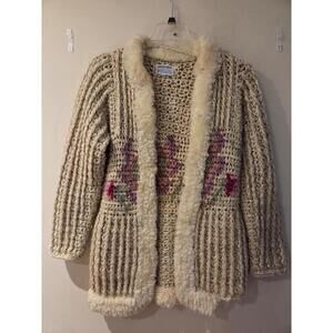 Answers by Riddles Women's Vtg. Boho Tan Cardigan/Sweater Size Medium